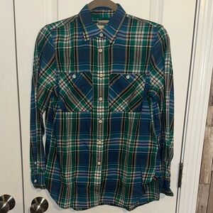 Denim & Supply Ralph Lauren Blue and Green Plaid Button Down Shirt